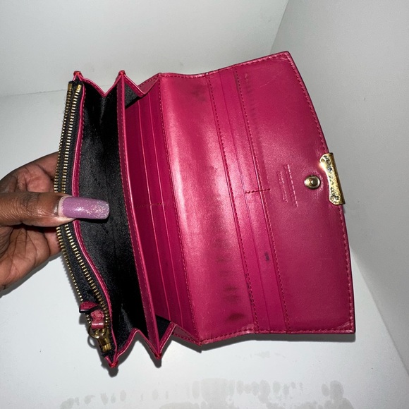 Burberry Raspberry Leather Card Wallet - Vintage - Picture 4 of 10